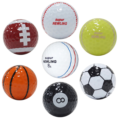 Novelty Colorful Golf Balls Dual Layer Mini Simulation Practice Balls 7pcs a Pack