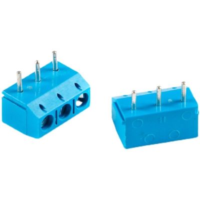 5.00mm Pitch PCB Mounted Screw Terminal Blocks Right Angle 2P to 20P Blue