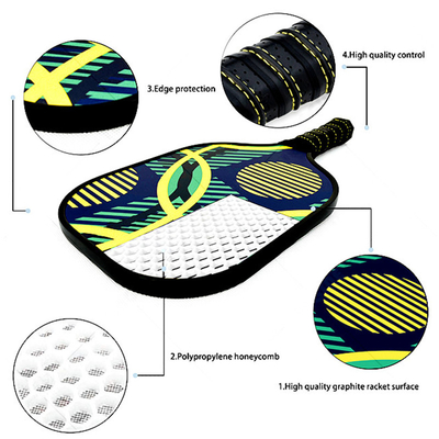 Pickleball Paddles Carbon Fiber Honeycomb Pickleball Racquets USAPA Approved Graphite Pickleball Kit