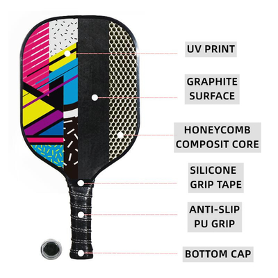 USAPA Approved Carbon Fiber Surface Honeycomb Core Ultra Cushion Grip Graphite Pickleball Paddle