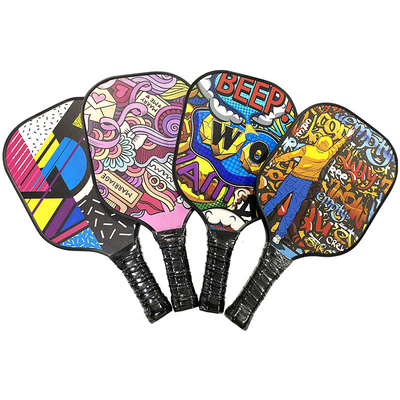 Stars Stripes Pattern Print Carbon Fiber Surface Honeycomb Core Cushion Grip Pickleball Paddle
