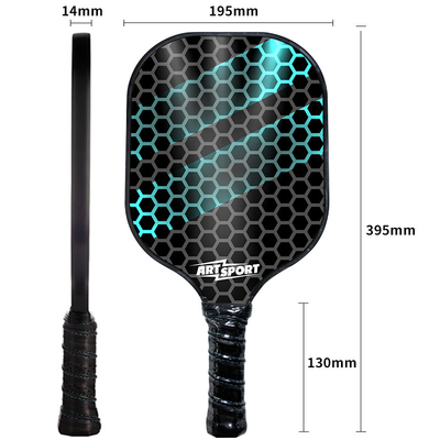 Stars Stripes Pattern Print Carbon Fiber Surface Honeycomb Core Cushion Grip Pickleball Paddle