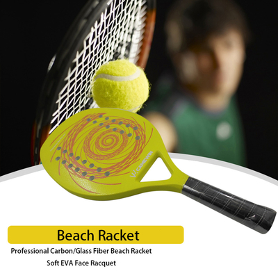 Beach Tennis Racket Full Carbon Professional Soft EVA Face Padel Tennis Racquet Adult Rackets