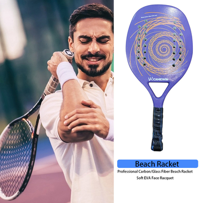 Beach Tennis Racket Full Carbon Professional Soft EVA Face Padel Tennis Racquet Adult Rackets