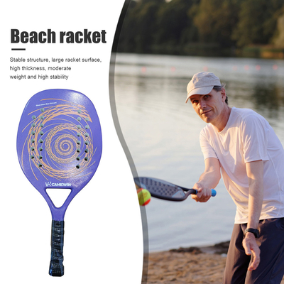 Beach Tennis Racket Full Carbon Professional Soft EVA Face Padel Tennis Racquet Adult Rackets