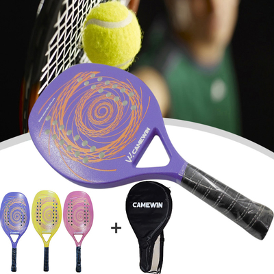 Beach Tennis Racket Full Carbon Professional Soft EVA Face Padel Tennis Racquet Adult Rackets