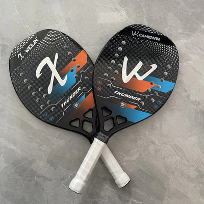 18k Carbon Fiber Beach Tennis Racket Rough Surface Paddle Tennis Padel