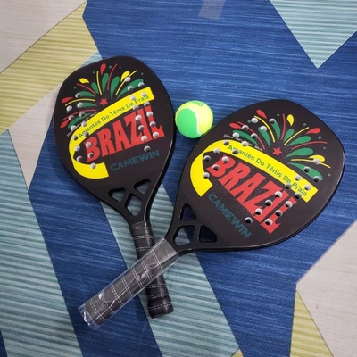 Carbon Fiber Padel Brasil Beach Tennis Rackets Paddle Soft EVA Face Raqueta With Carry Bags