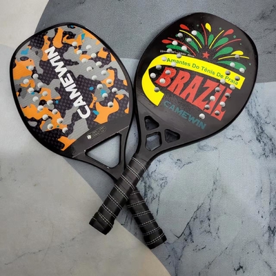 Carbon Fiber Padel Brasil Beach Tennis Rackets Paddle Soft EVA Face Raqueta With Carry Bags
