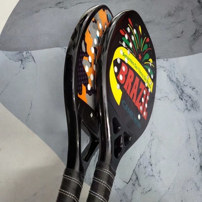 Carbon Fiber Padel Brasil Beach Tennis Rackets Paddle Soft EVA Face Raqueta With Carry Bags