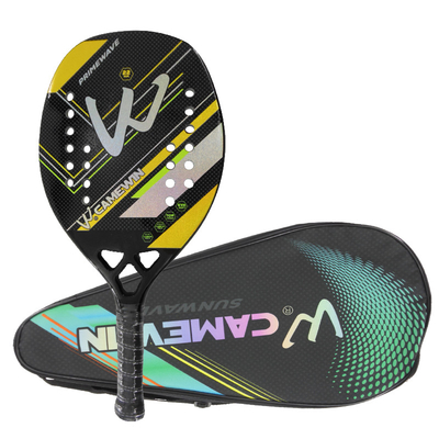 3K Full Carbon Fiber Beach Tennis Paddle Racket Rough Surface With Protection Bag