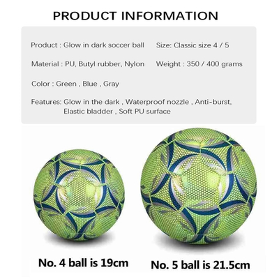 Glow In Dark Soccer Ball Official Size 5 4 Training Ball Luminous Football Soccer PU leather