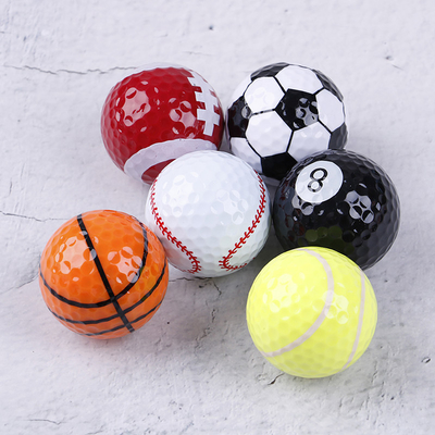Novelty Colorful Golf Balls Dual Layer Mini Simulation Practice Balls 7pcs a Pack