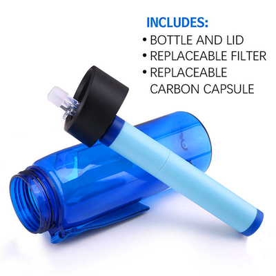 770ml Water Filter Bottle Outdoor Drinking Tritan kettle For Hiking Camping Survival Emergency