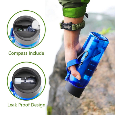 770ml Water Filter Bottle Outdoor Drinking Tritan kettle For Hiking Camping Survival Emergency