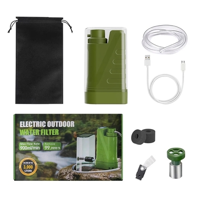 Outdoor Water Filter Electric Water Purifier Portable Charging Pump Water Dispenser With Night Light Compass Emergency