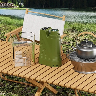 Outdoor Water Filter Electric Water Purifier Portable Charging Pump Water Dispenser With Night Light Compass Emergency