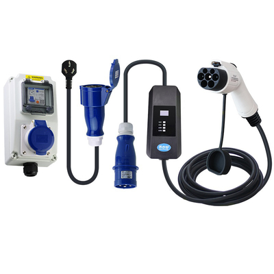 Electric Vehicle EV Charger Type 2 32 Amp 220V-240V CEE Plug Car Charging Cable Switch Box